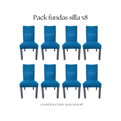 Pack 8 Fundas de Silla Turquesa/ Confección Nacional