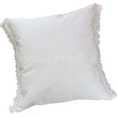 ¡Queda 1! Funda de Cojín Natural Lino Crudo Macramé Lateral 45x45cms