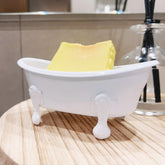 Jabonera Enlozada con Diseño de Tina Vintage Blanco