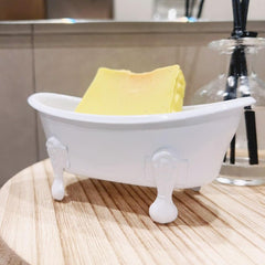 Jabonera Enlozada con Diseño de Tina Vintage Blanco