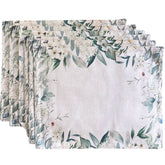 SET 6 Individuales Verde Salvia Tela Repelente y Antimanchas - Mandir Home