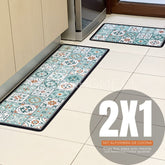 ¡NEW! Set Alfombras de Cocina Verde Menta Antideslizante y Absorbente