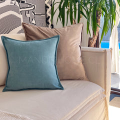 Funda de Cojín Pestaña Menta Cuadrada