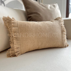 Funda de Cojín Natural Rústico Arpillera Rectangular 50x30cms