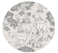 Alfombra Vinílica Venado, Oso, Mapache 140 x 140 cm/ A PEDIDO