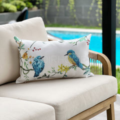 Funda de Cojín Estampada Pareja Pajaritos Rectangular