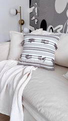 Funda Boho Kelim Lazos Beige Taupe Cuadrada