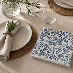 Servilletas Premium Papel · Hojas Azules · 20 unidades