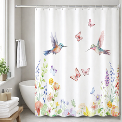 Cortina de Baño Impermeable 180x180 | Colibrís - Mandir Home