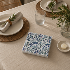 Servilletas Premium Papel · Hojas Azules · 20 unidades