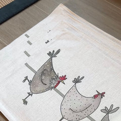 SET 6 Individuales Gallinas Tela Repelente y Antimanchas