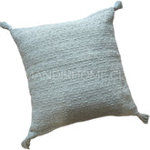 Funda de Cojín Algodón Tejido Rústico Menta Cuadrado