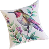 Funda de Cojín Estampada Colibríes Cuadrada