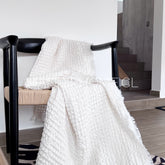 Manta Waffle Blanca Deflecado 205x150cms