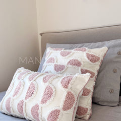 Funda Bohemia Medialuna Rosada Con Vivo Rectangular