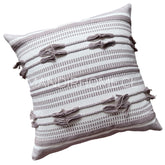 Funda Boho Kelim Lazos Beige Taupe Cuadrada