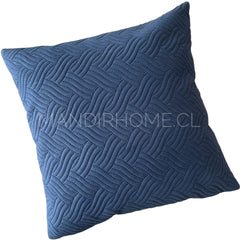 ¡Quedan 4! Funda Cojín Terciopelo Costuras Trenza Azulino Cuadrada