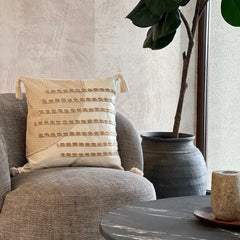 Funda de Cojín Natural Rústico Lino Yute Calma