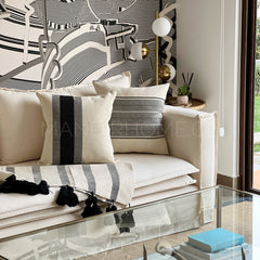 SET 2 FUNDAS TRAMA NEGRO 50X50CMS + REGALO