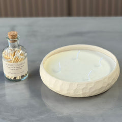 Vela Artesanal Decorativa 4 Mechas 18x5 cm + Fósforos de Regalo | Vela Grande para Centro de Mesa