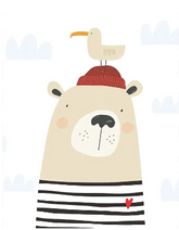 Alfombra Vinílica Oso Marinero 110x140cms/ A PEDIDO