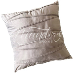 ¡Queda 1! Funda de Cojín Velvet Gris Aplicación ZigZag