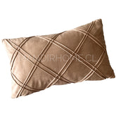 Funda de Cojín Velvet Beige Rombo Doble Rectangular 50x30cms