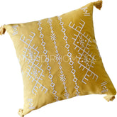 ¡Queda 1! Funda de Cojín Boho Monterrey Mostaza Cuadrado
