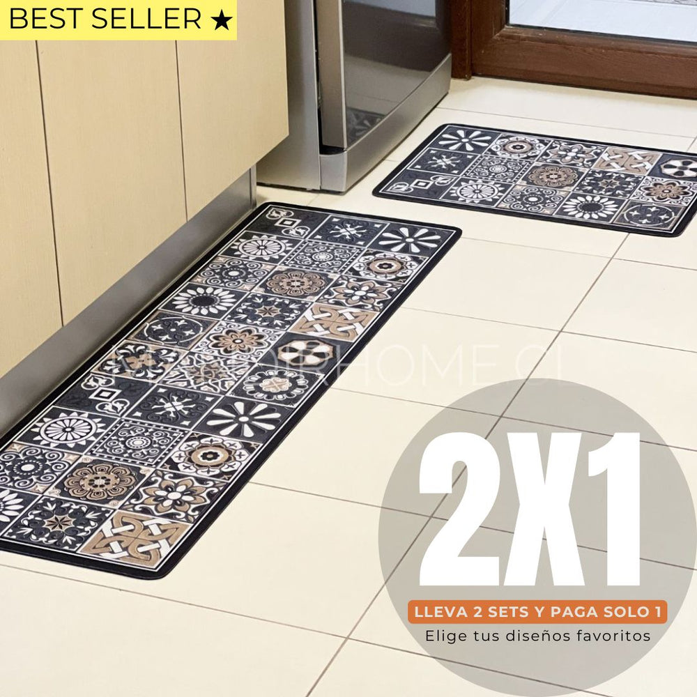 Set de alfombras de cocina lavables anticharcos oferta