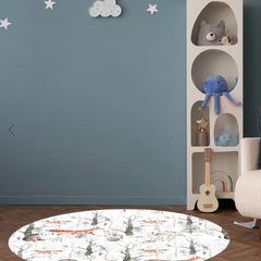 Alfombra Vinílica Animales del Bosque 140 x 140 cm/ A PEDIDO - Mandir Home