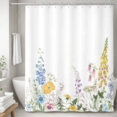 Cortina de Baño Impermeable 180x180 | Flores Silvestres - Mandir Home