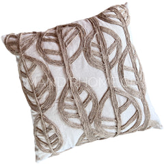Funda de Cojín Natural Rústico Yute Hoja Redonda Cuadrada