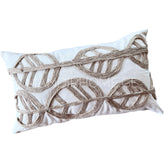 Funda de Cojín Natural Rústico Yute Hoja Redonda Rectangular