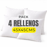 Pack 4 Rellenos de Cojín 45x45 Premium | Fibra Siliconada