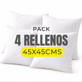 Pack 4 Rellenos de Cojín 45x45 Premium | Fibra Siliconada - Mandir Home
