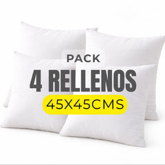 Pack 4 Rellenos de Cojín 45x45 Premium | Fibra Siliconada - Mandir Home