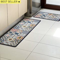 Set Alfombras de Cocina Terracota Boho Antideslizante y Absorbente | Anticharcos y Lavables
