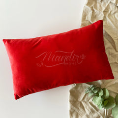 ¡Queda 1! Funda de Cojín Velvet Liso Rojo Rectangular
