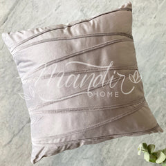 ¡Queda 1! Funda de Cojín Velvet Gris Aplicación ZigZag