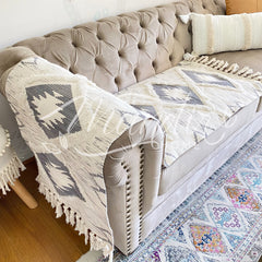 Textil Decorativo Piecera/ Alfombra Estampado Jaspeado Gris Tipo Kelim