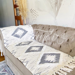 Textil Decorativo Piecera/ Alfombra Estampado Jaspeado Gris Tipo Kelim