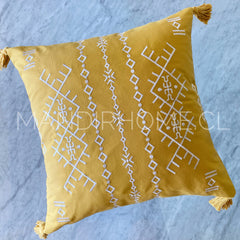¡Queda 1! Funda de Cojín Boho Monterrey Mostaza Cuadrado