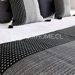 Piecera Gissela Negro Jaspeado 210x60cms