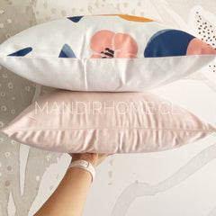 Funda de Cojín Velvet Liso Rosado Pastel