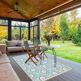 Alfombra Vinílica Mandala Turquesa 220x140cms/ A PEDIDO