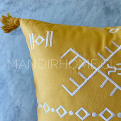 ¡Queda 1! Funda de Cojín Boho Monterrey Mostaza Cuadrado