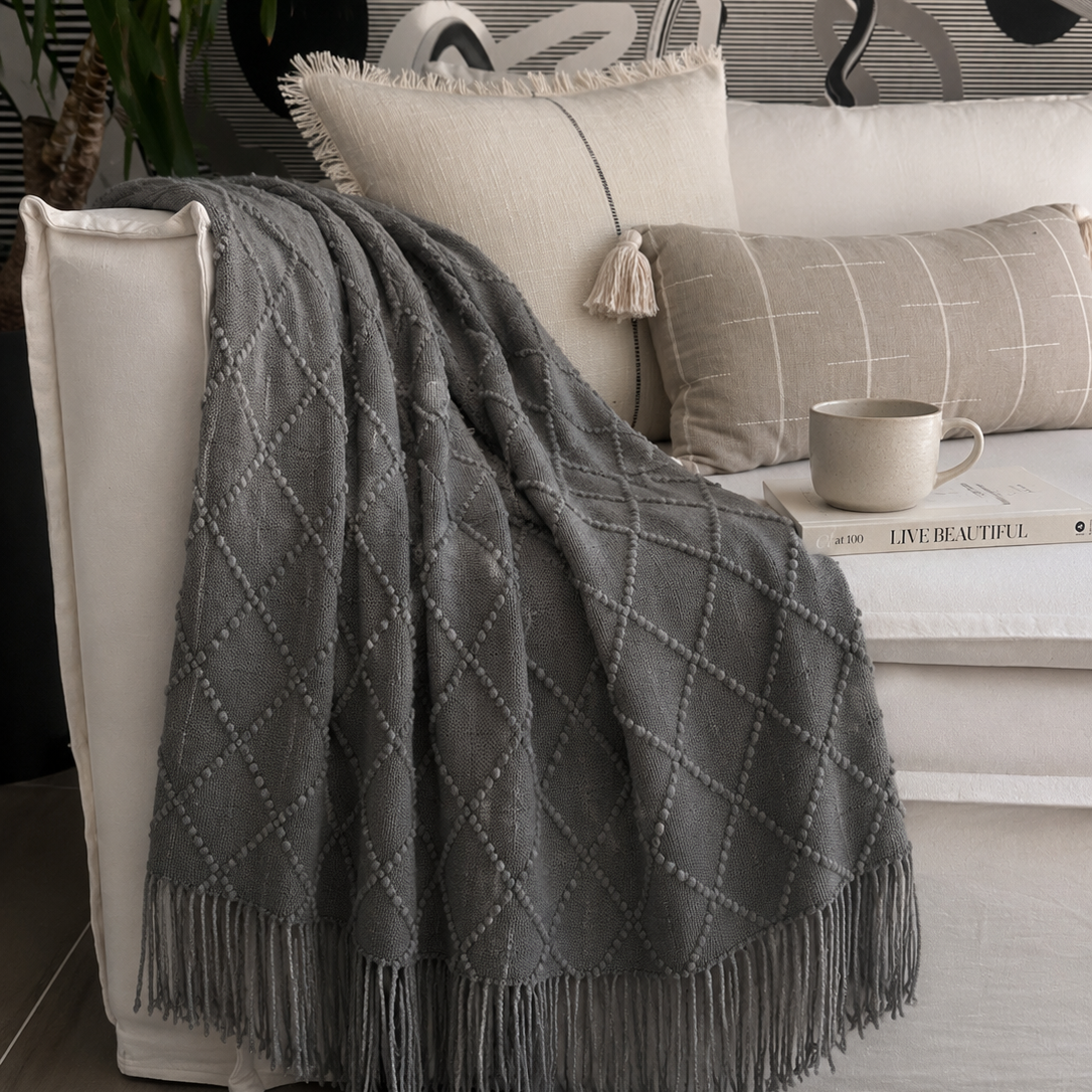Manta Gris Carolina 180x120cms