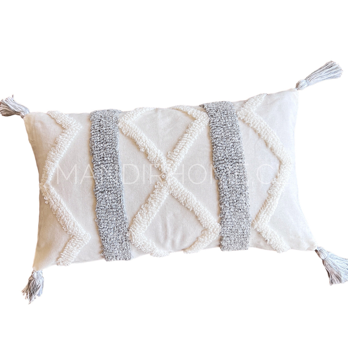 Funda de Cojín Boho Gris Gastón 2 Rectangular