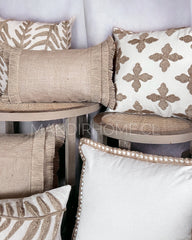 Funda de Cojín Natural Rústico Arpillera Cruceta Cuadrada 45x45cms