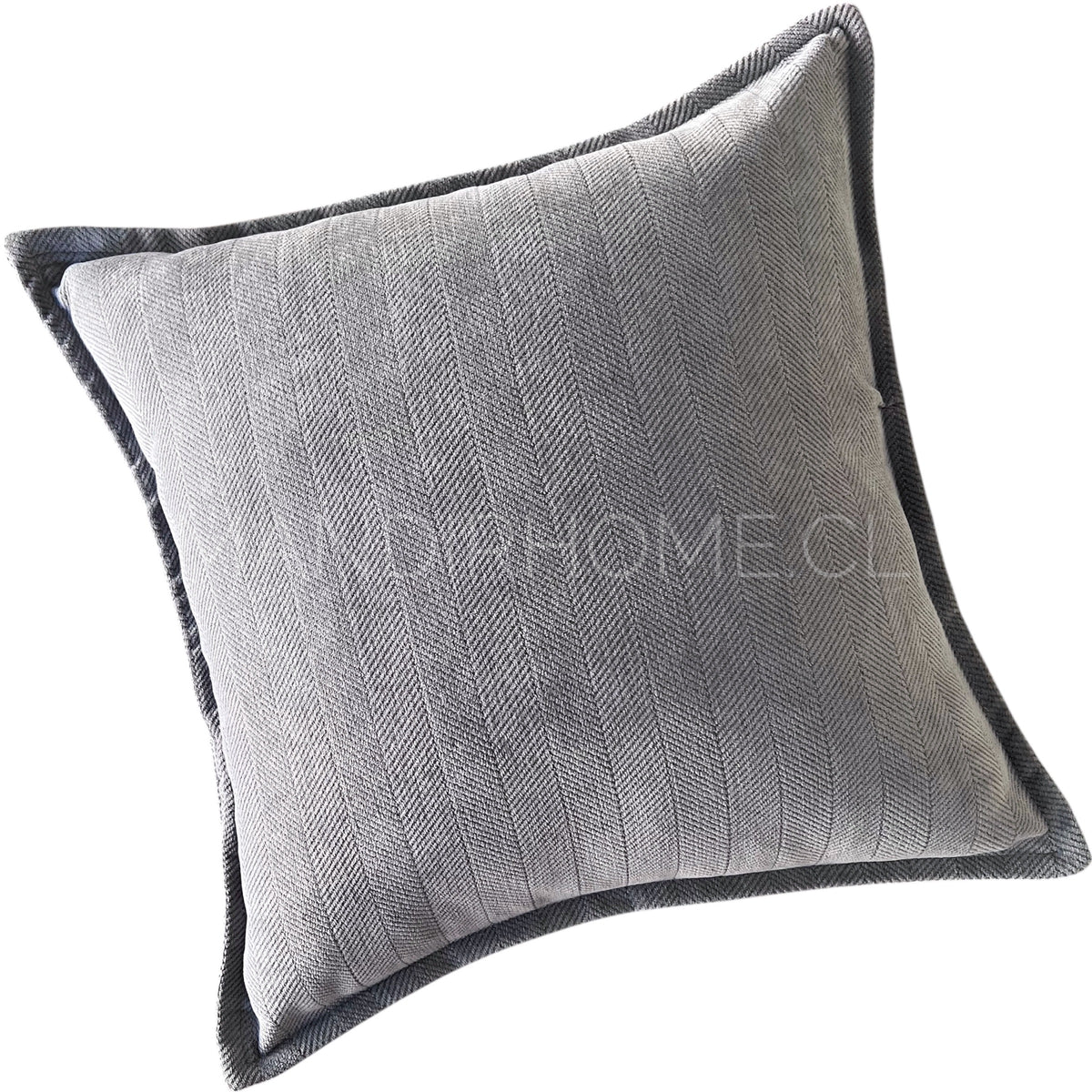 Funda de Cojín Pestaña Gris Cuadrada